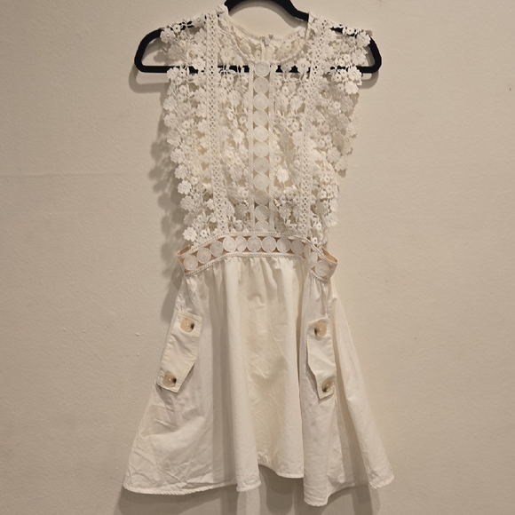 Self-Portrait Dresses & Skirts - Self-Portrait White Lace Mini Dress